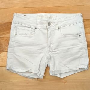 American Eagle, white jean shorts, size 6